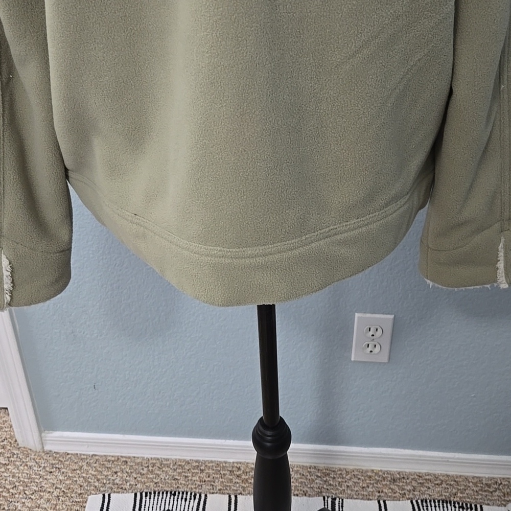 FAHERTY High Pile Fleece Lined Trucker Jacket Sz Large In Sea Grass Green - Picture 11 of 16